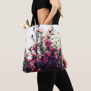 Rosa Blommar Vild - skuggfoto Tygkasse