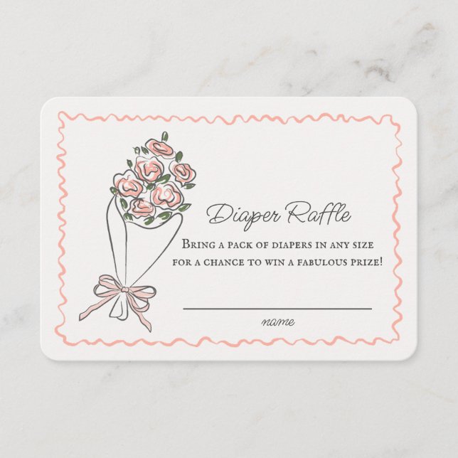 Rosa Blommarknad Blommig blöja lotteri insats Tilläggskort (Framsida)