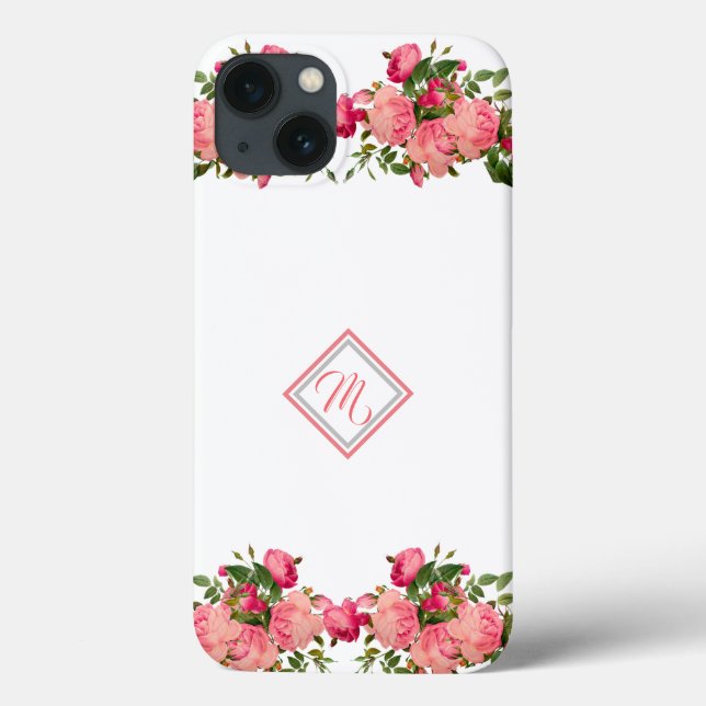 Rosa Blommdesign med Fodral-Mate iPhone C som förs (Baksida)