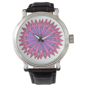 Rosa blommexplosion urklocka armbandsur