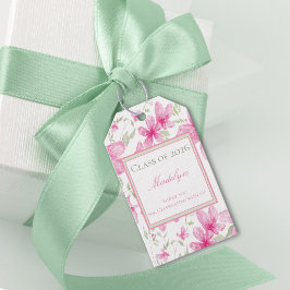 Rosa Blommig | Akvarell Azalea | Examen Presentetikett