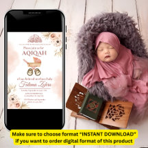 Rosa blommig barnvagn Babyflicka Muslimsk Aqiqah