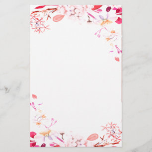 Rosa blommig brevpapper