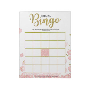 Rosa Blommig Bröllopsbingo Anteckningsblock