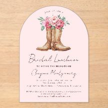 Rosa Blommig Cowboy Bröllopsdusch Luncheon