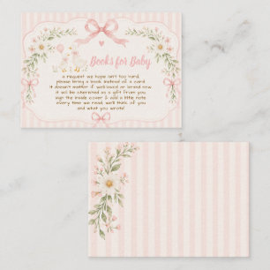 Rosa blommig dum gås baby shower bok begäran tilläggskort