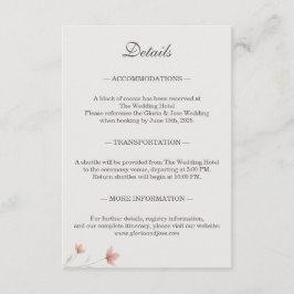 Rosa Blommig Elegant Trädgård Bröllop Detaljer Tilläggskort