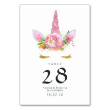 Rosa Blommig Enhörning Baby Shower
