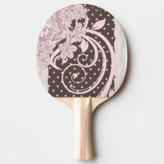 Rosa Blommig Filigran på Polka Prick Wirar Pingisracket