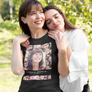 Rosa blommig firande av livets minnes-T-shirt T Shirt