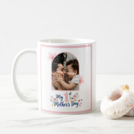 Rosa blommig första mors dag anpassad minnessak kaffemugg