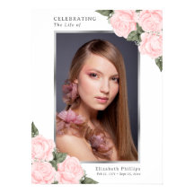 Rosa Blommig Foto Minnesmärke Begravning Skylt