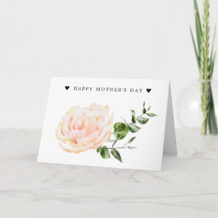 Rosa blommig Glad mors dag Kort