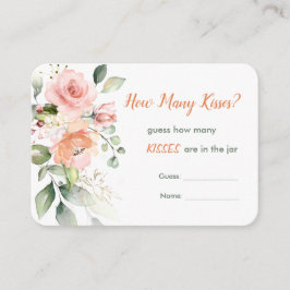 Rosa blommig, grönska Gissa hur många kyssar spel Tilläggskort