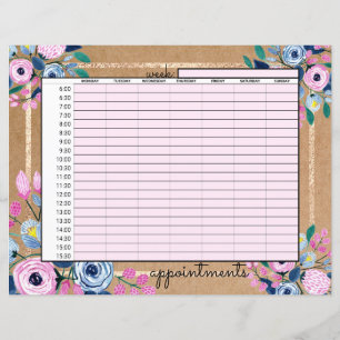 Rosa blommig guldfärgad kraftpapper Affärsmöten