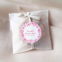 Rosa blommig handritad
