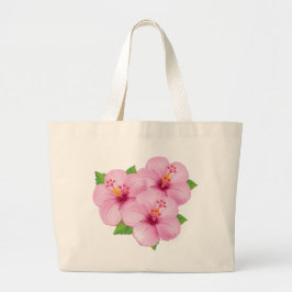 Rosa blommig handväska jumbo tygkasse
