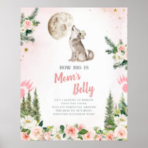 Rosa blommig månskogs varg mammas mage