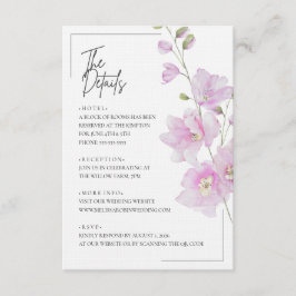 Rosa Blommig Minimalistisk Bröllopsinkluderingskor Tilläggskort