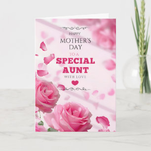 Rosa Blommig Mjuk Elegant Speciell Faster Mors Dag Kort