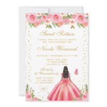 Rosa Blommig Mörkhyad Prinsessa Sweet Sixteen
