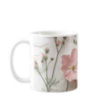 Rosa Blommig Mugg | Elegant Botanisk Kaffe C