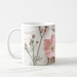 Rosa Blommig Mugg | Elegant Botanisk Kaffe C