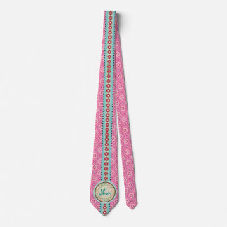 Rosa & Blommig Namnetikett & Band Slips