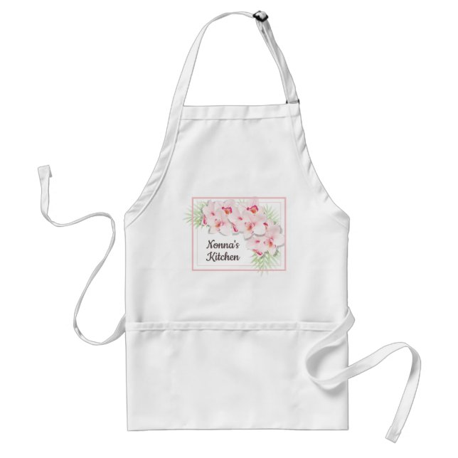 Rosa Blommig Nonnas Kök Förkläde (Framsidan)