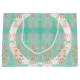 Rosa blommig och teal