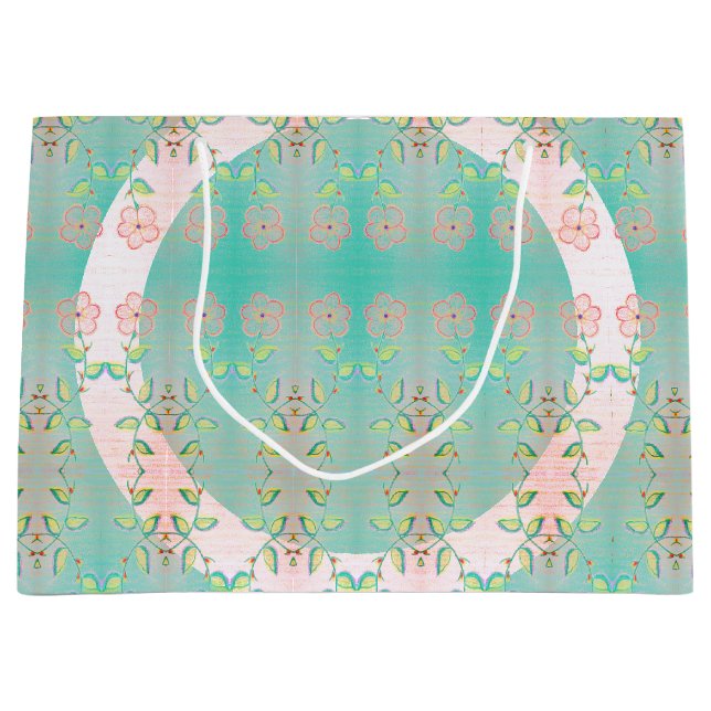 Rosa blommig och teal (Framsidan)