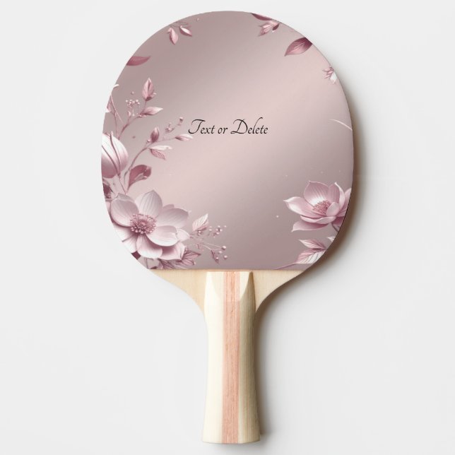 Rosa blommig pingisracket (Framsidan)