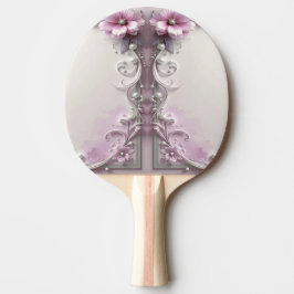 Rosa blommig pingisracket