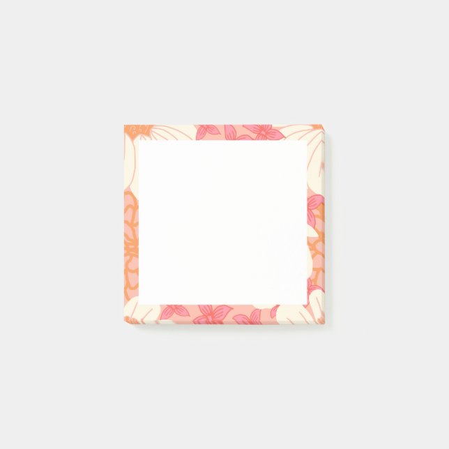 Rosa blommig Post-It Block (Framsida)