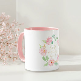 Rosa blommig present till mamma på mors dag mugg