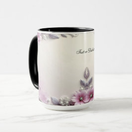 Rosa blommig ram-mugg mugg