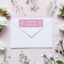 Rosa Blommig Returadress