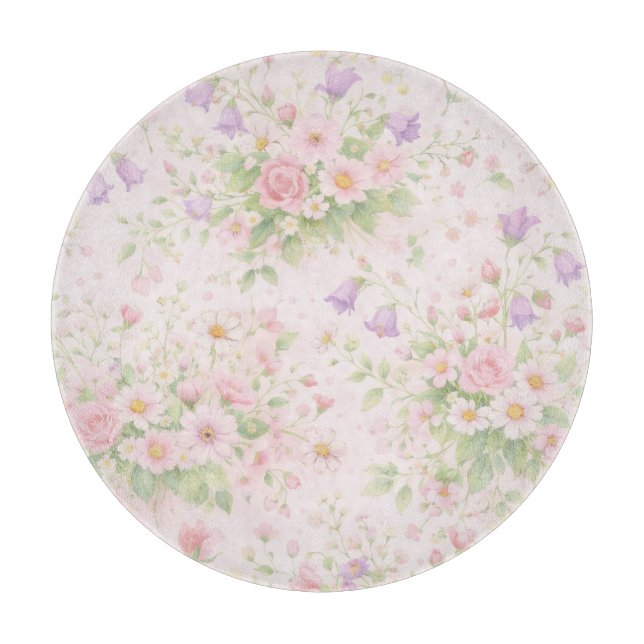 Rosa blommig ros & tusensköna  — Pastell botanisk  (Framsidan)