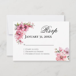 Rosa blommig svars-RSVP-kort OSA Kort