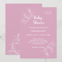 Rosa Blommig Vintage Baby Shower