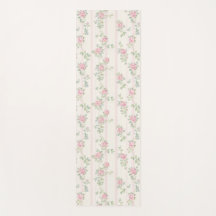 Rosa blommig yogamatta
