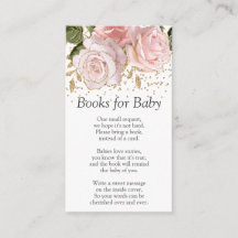 Rosa blommiga böcker för inbjudan till baby shower