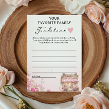 Rosa Blommiga Familjetraditioner Baby Shower-spel