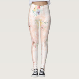 Rosa blommiga leggings 