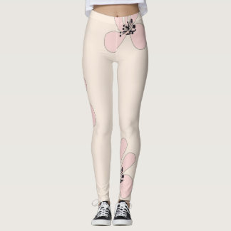 rosa blommiga leggings