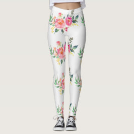 Rosa blommiga yogabyrxor / leggings