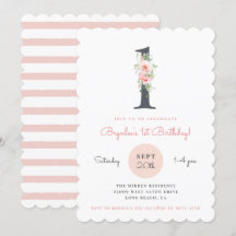 Rosa Blommigt 1:a födelsedag