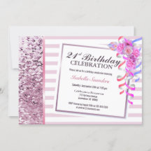 Rosa Blommigt 21:a födelsedag Party