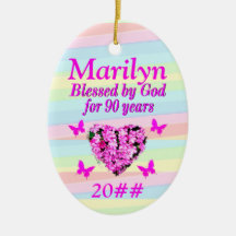 ROSA BLOMMIGT 90:E BIRTHDAY BLESSINGS ORNATION