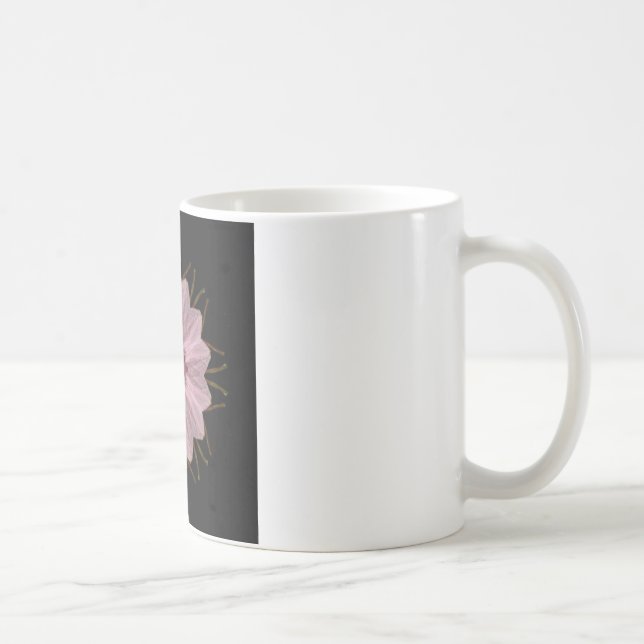 Rosa Blommigt Abstrakt Kaffemugg (Höger)